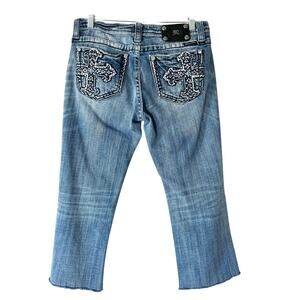 Miss Me Cross Pockets Capri Jeans Size 30